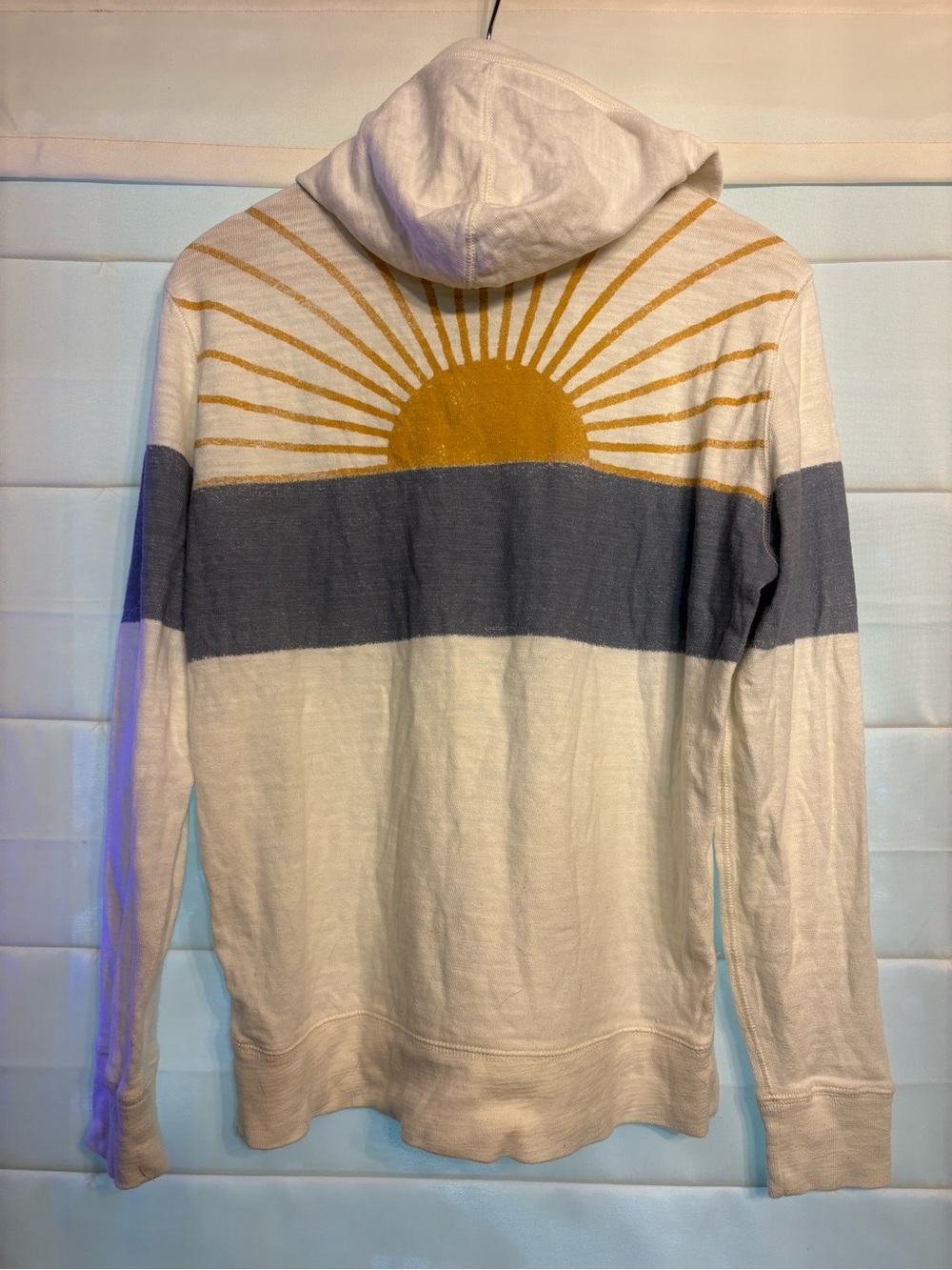 Faherty Sunwashed Sunray Slub Hoodie in Ocean Sunrise, 100% cotton